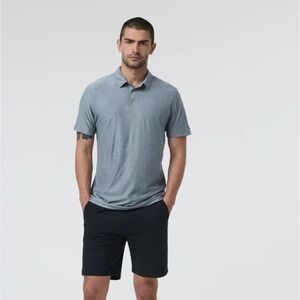 Vuori Men's The Rise, The Shine Polo Shirt Medium, Short Sleeve, grey